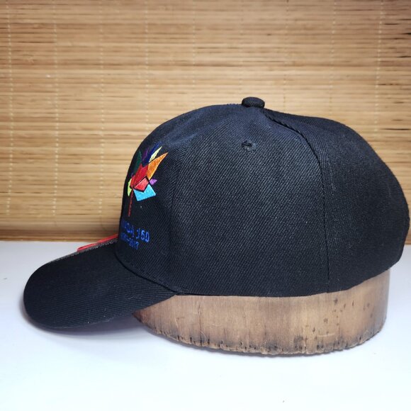 Canada 150 Baseball Cap Hat 1867-2017 Black Red Hook and Loop Adjustable - Picture 7 of 7